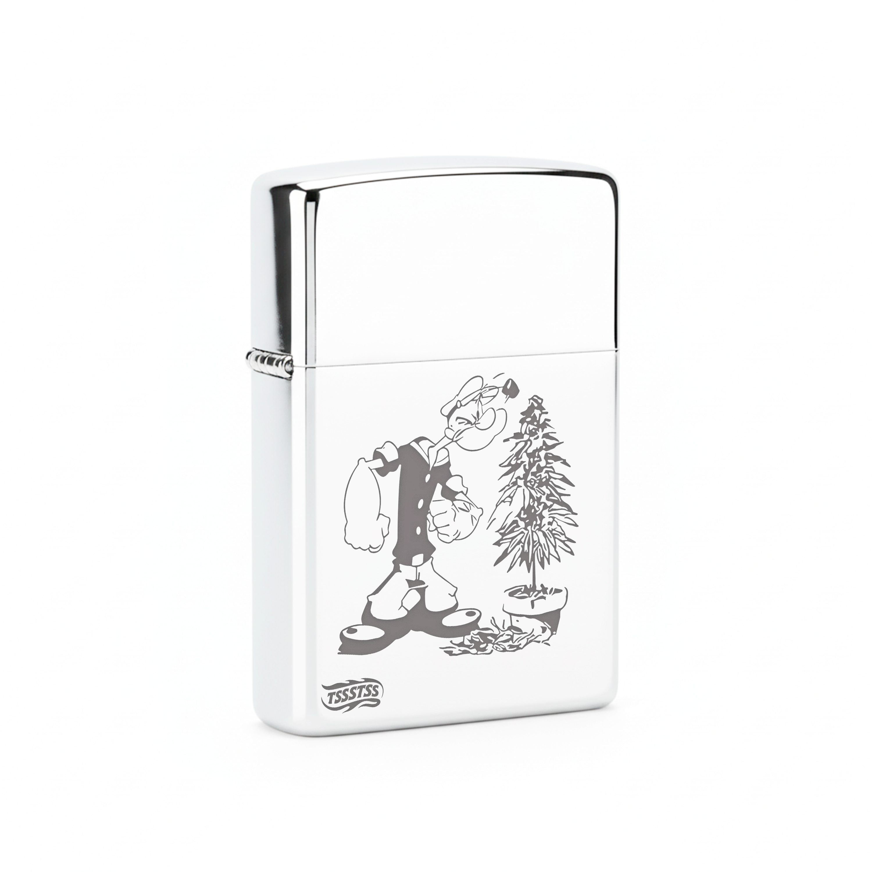 Isqueiro Cromado Polido 'Spinach Grow'