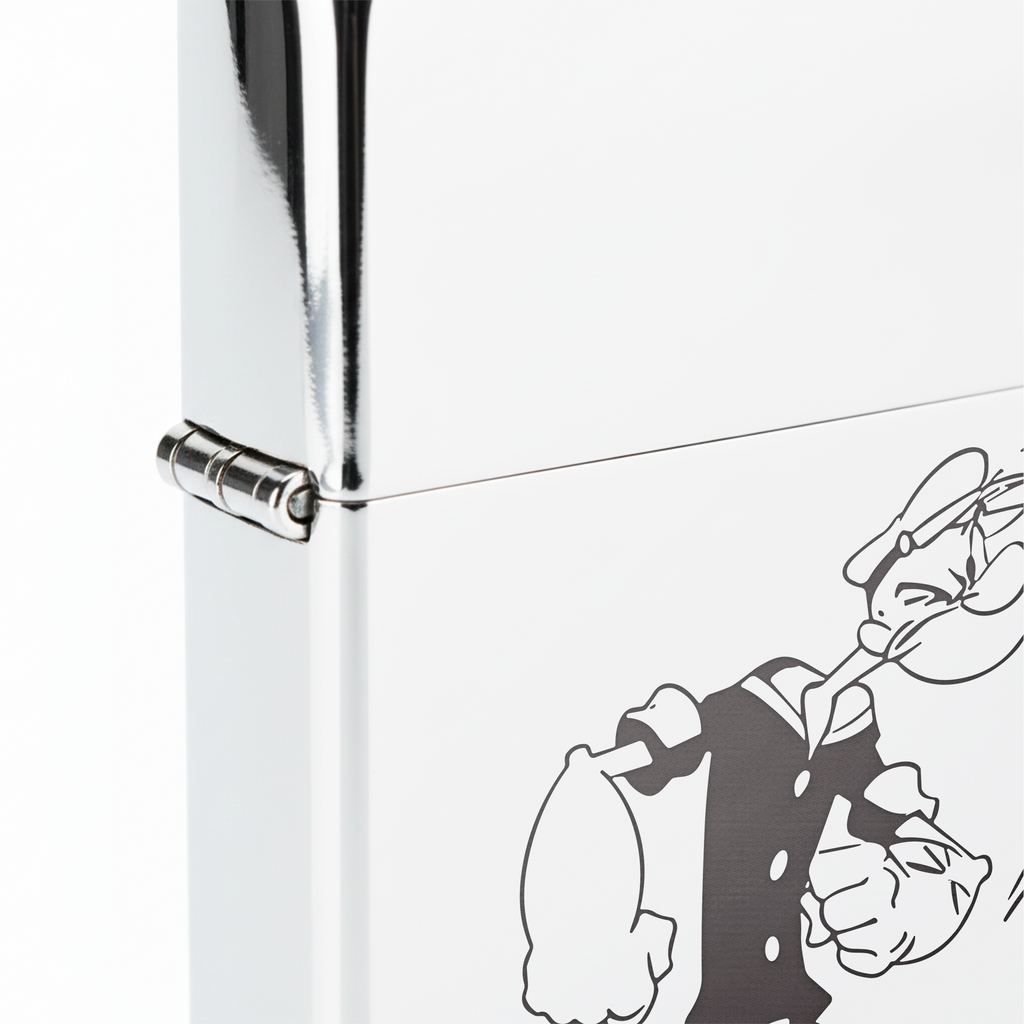 Isqueiro Cromado Polido 'Spinach Grow' detalhe 5