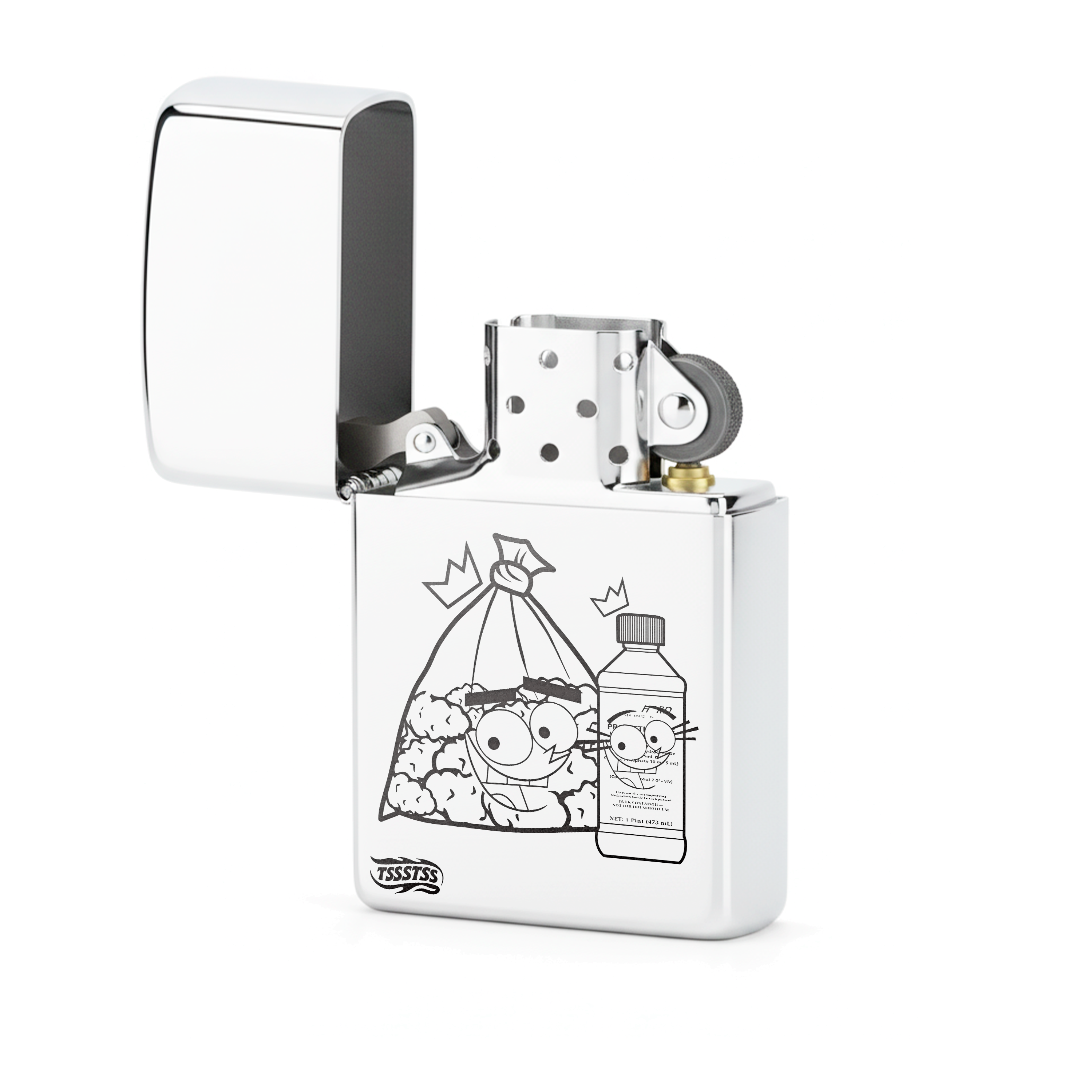 Isqueiro Cromado Polido 'Sessão Mágica'