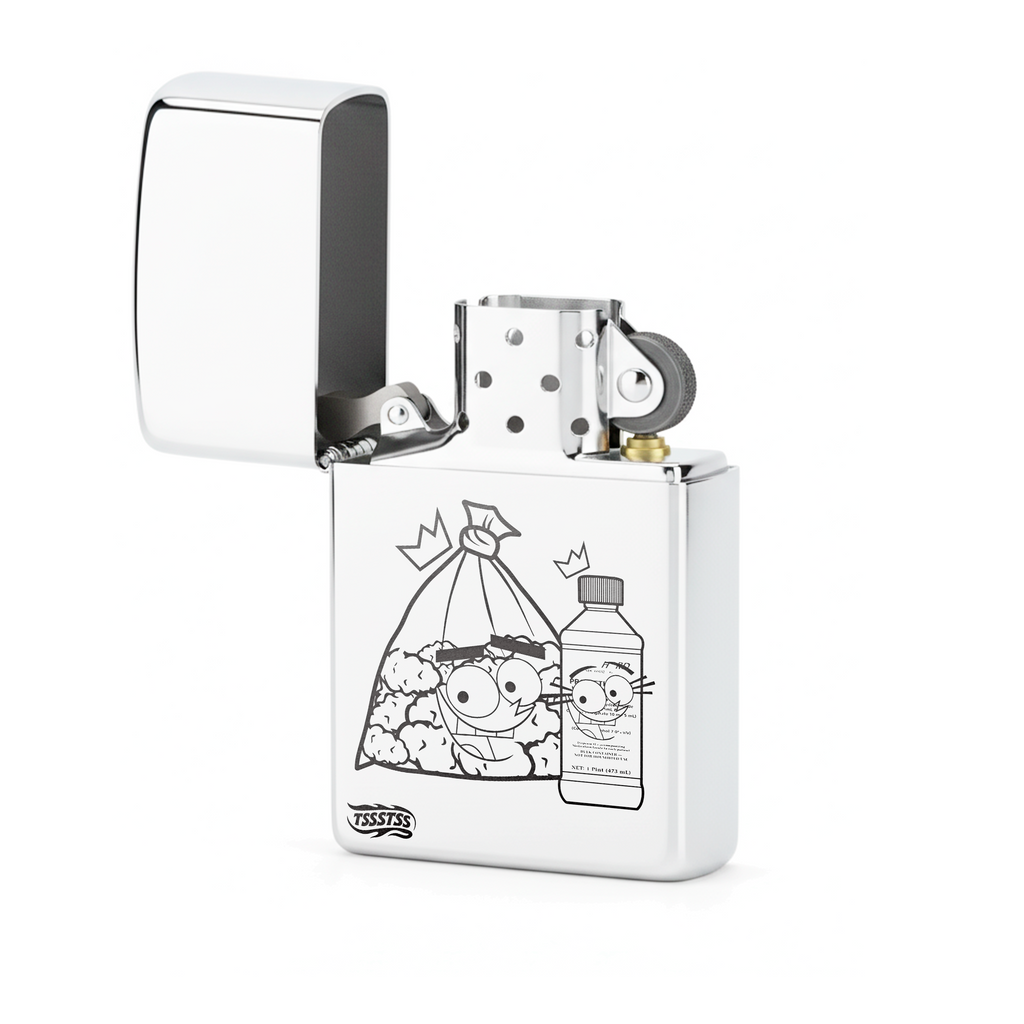 Isqueiro Cromado Polido 'Sessão Mágica' detalhe 2