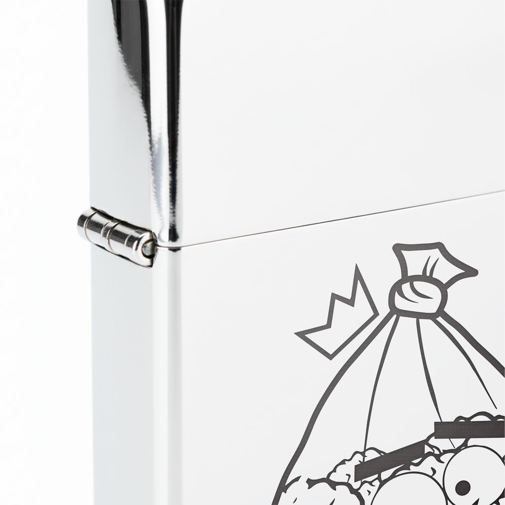 Isqueiro Cromado Polido 'Sessão Mágica' detalhe 5