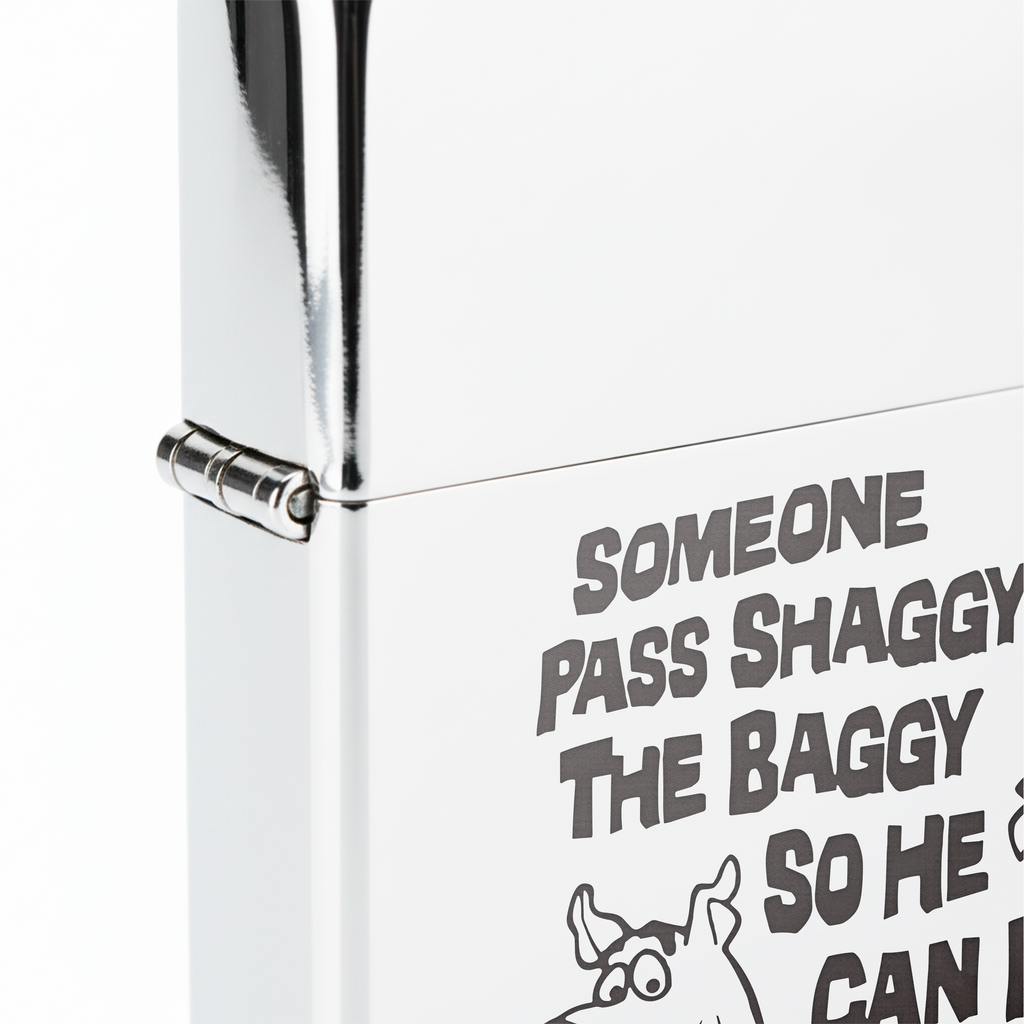 Isqueiro Cromado Polido 'Roll A Doobie' detalhe 5