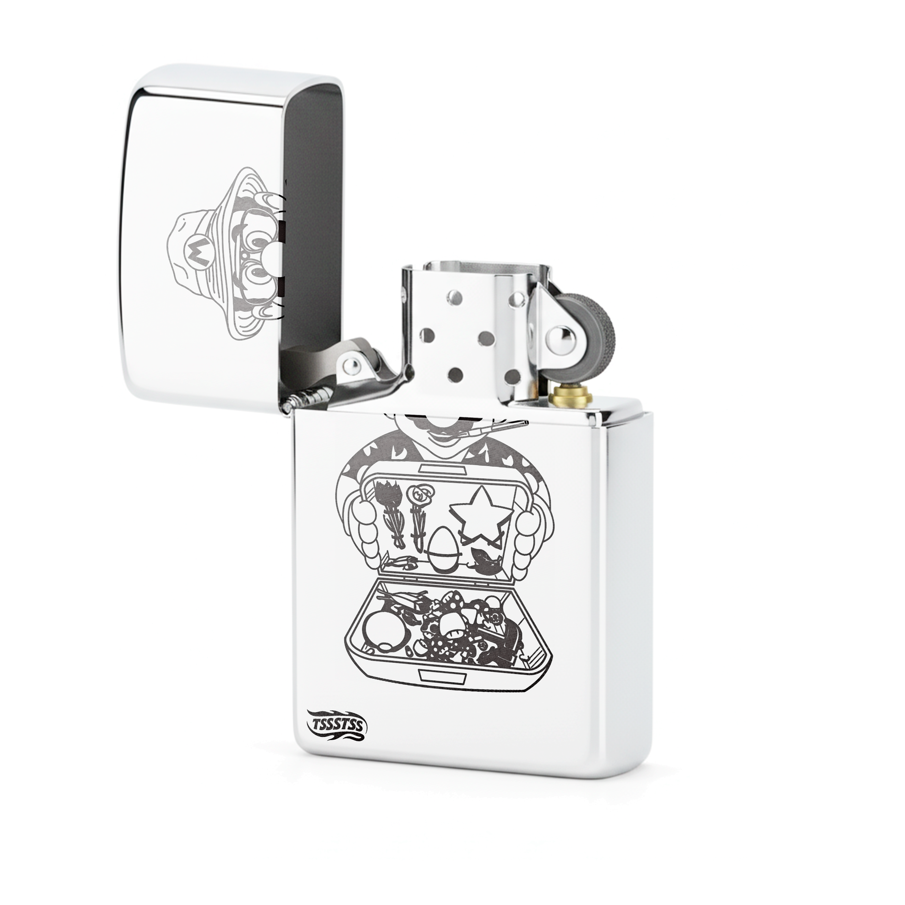 Isqueiro Cromado Polido 'Mushroom Dealer'