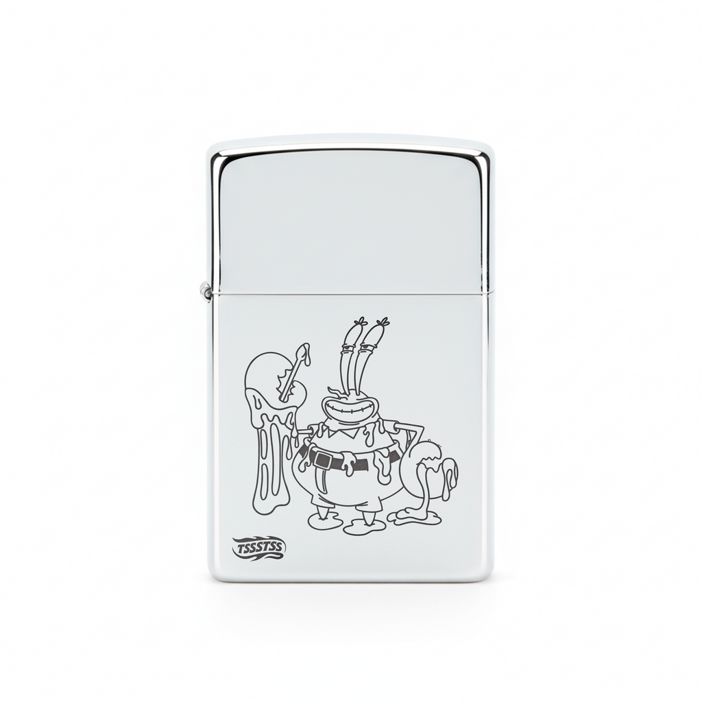 Isqueiro Cromado Polido 'Meltdown Crab'