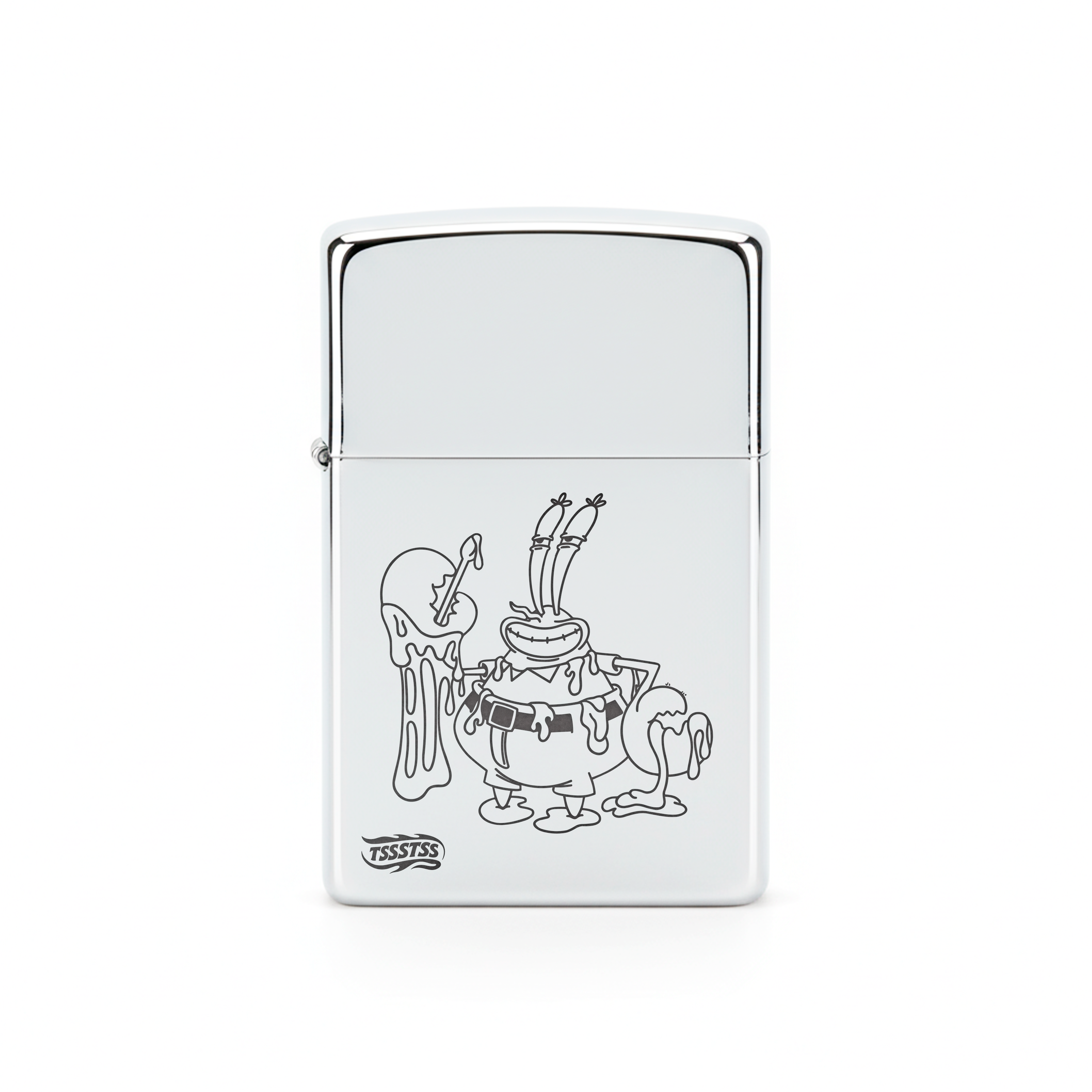 Isqueiro Cromado Polido 'Meltdown Crab'