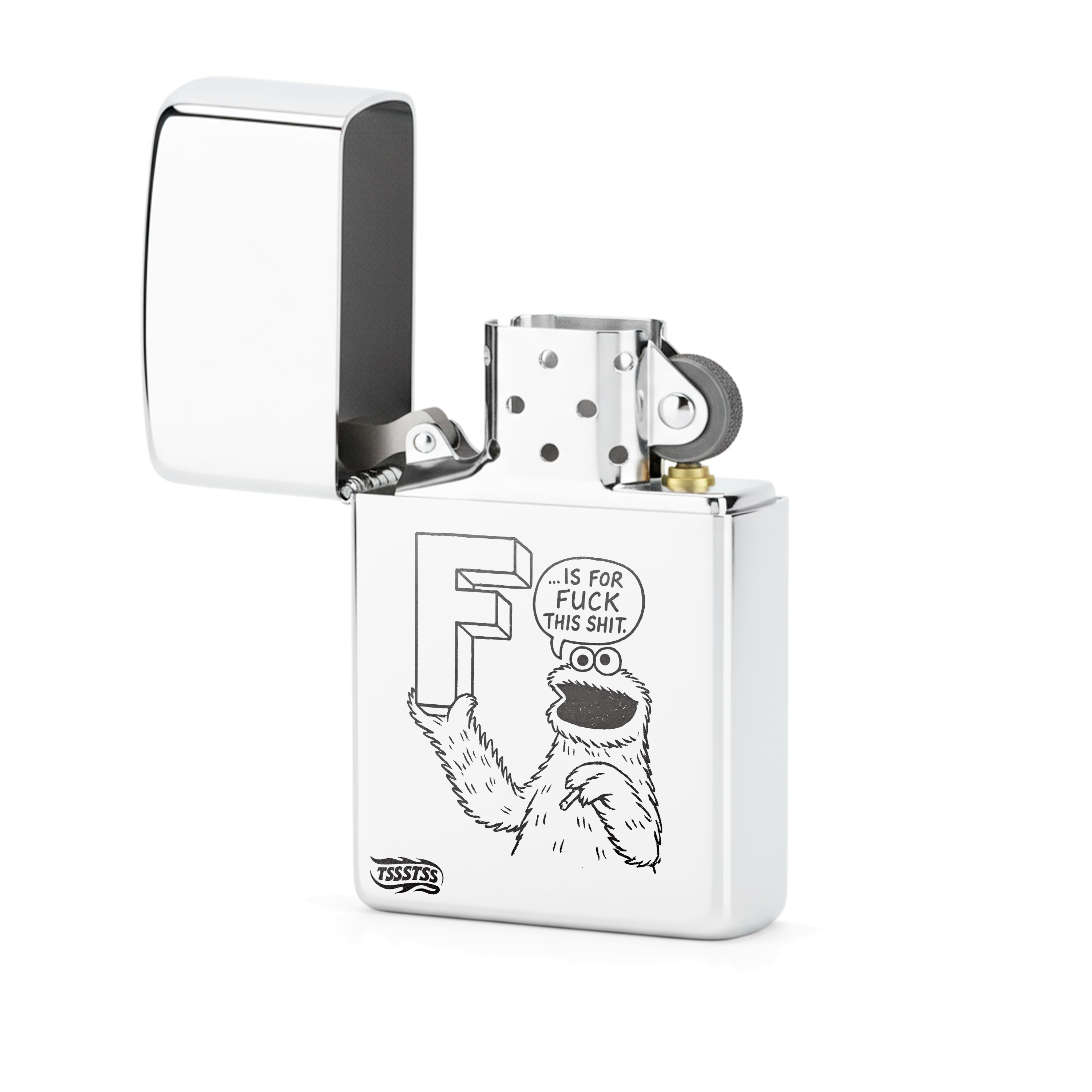 Isqueiro Cromado Polido 'F This Shi'