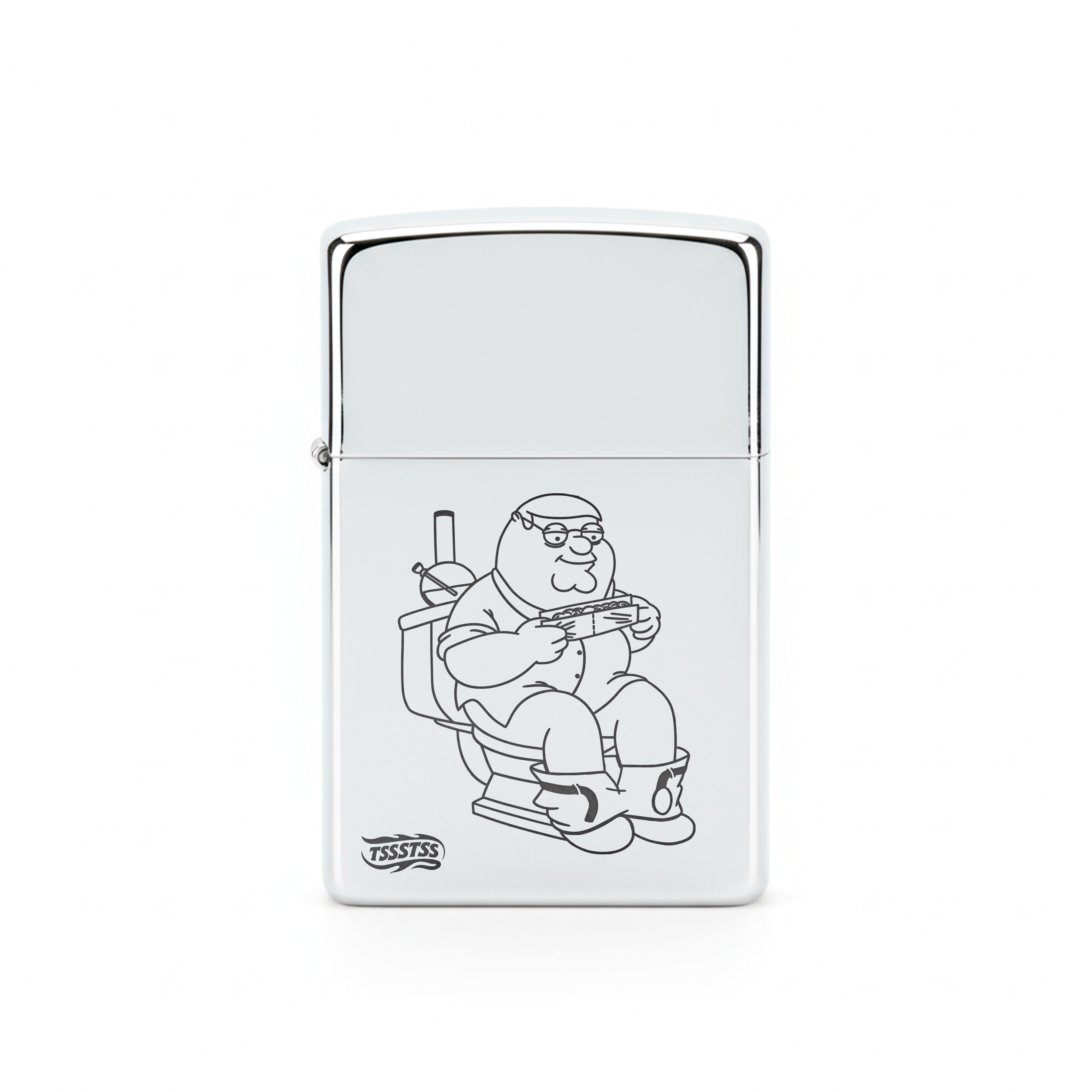 Isqueiro Cromado Polido 'Lazy Griffin'