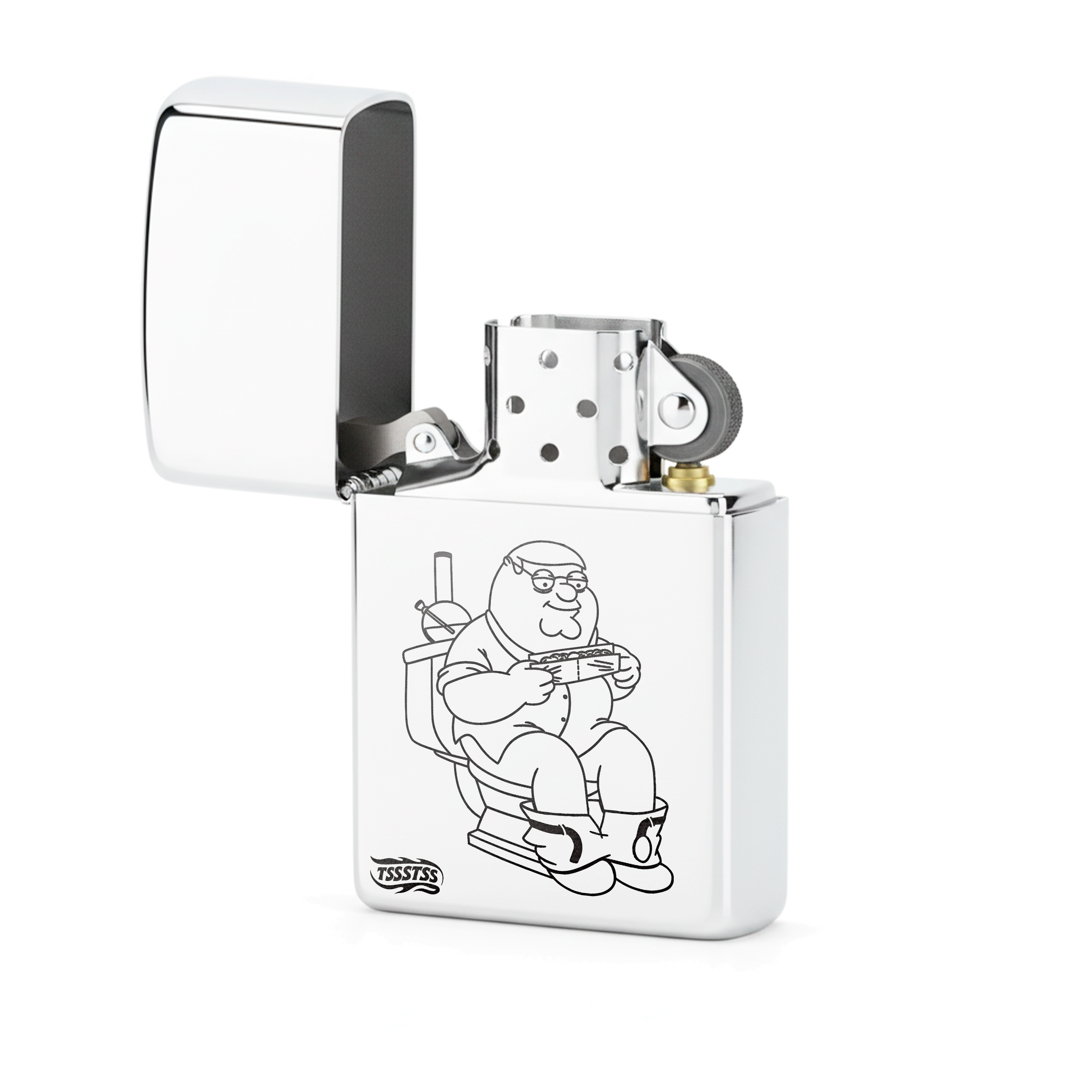 Isqueiro Cromado Polido 'Lazy Griffin'