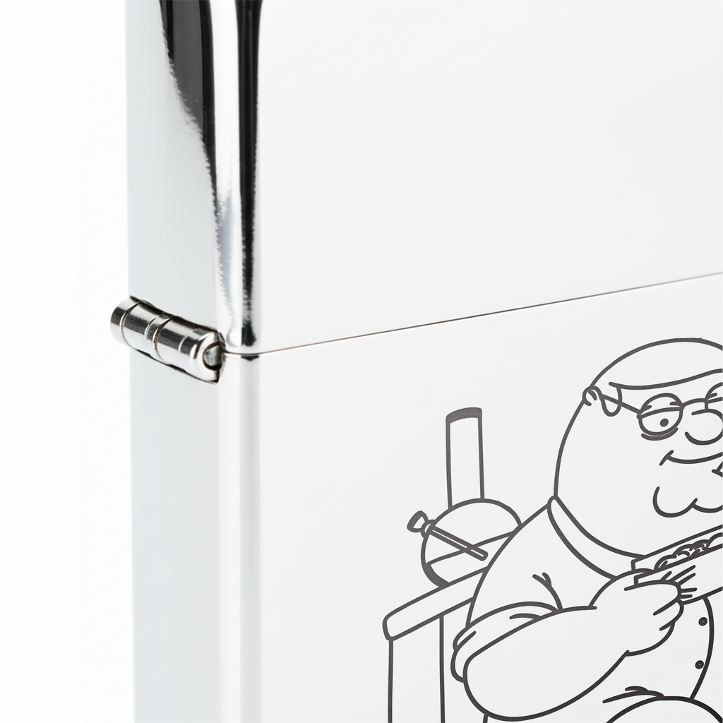 Isqueiro Cromado Polido 'Lazy Griffin' detalhe 5